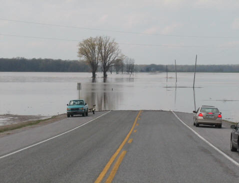 Flooding west of town